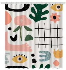 Шторка для ванны Fixsen Design Summer FX-2506 180х200 Белая с узорами