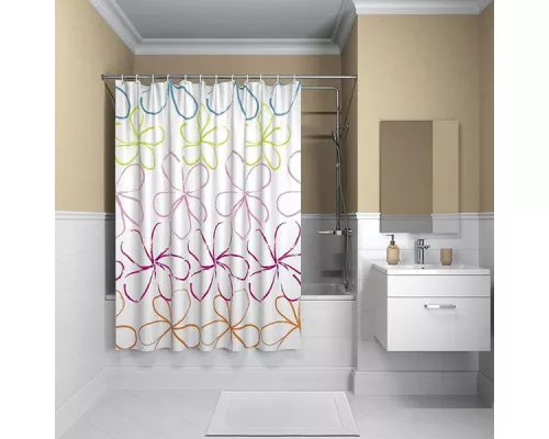 Приобрести Шторка для ванны Iddis Basic 200x180 B18P218i11 Разноцветная в магазине сантехники Santeh-Crystal.ru