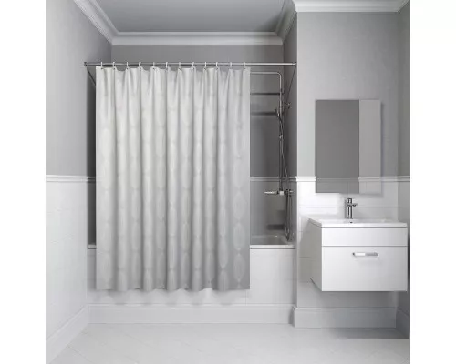 Приобрести Штора для ванны Iddis Decor D02P218i11 2000x1800 Серый в магазине сантехники Santeh-Crystal.ru