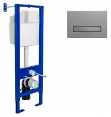 Инсталляция Berges Atom 410 040345 для унитаза с клавишей смыва Никель матовый