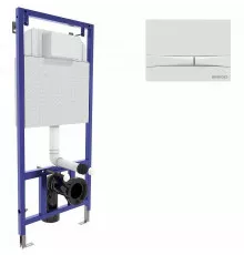 Инсталляция Berges Novum 525 040254 для унитаза с Белой Soft Touch клавишей смыва