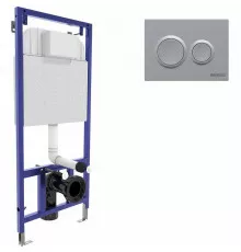 Инсталляция Berges Novum 525 040262 для унитаза с клавишей смыва Хром матовый