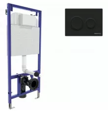 Инсталляция Berges Novum 525 040265 для унитаза с Черной Soft Touch клавишей смыва