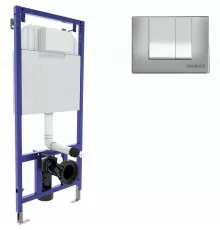 Инсталляция Berges Novum 040242 для унитаза с клавишей смыва Хром матовый