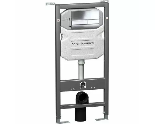 Купить Инсталляция Ceramica Nova Envision CN1002CH для унитаза с клавишей смыва Хром в магазине сантехники Santeh-Crystal.ru