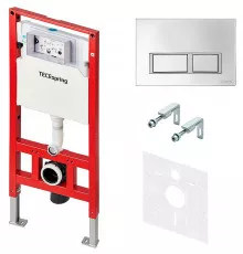 Инсталляция Tece Spring S955201 для унитаза с клавишей смыва Хром глянцевый