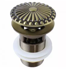 Донный клапан Bronze de Luxe 21965 с переливом Бронза