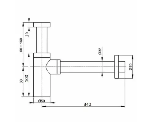 Заказать Сифон для раковины CeramaLux C-057MW(MWBC-036) Белый матовый в магазине сантехники Santeh-Crystal.ru