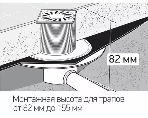 Заказать Душевой трап Paini C1381A с решеткой под плитку в магазине сантехники Santeh-Crystal.ru
