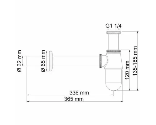 Купить Сифон для раковины WasserKRAFT A071 Хром в магазине сантехники Santeh-Crystal.ru