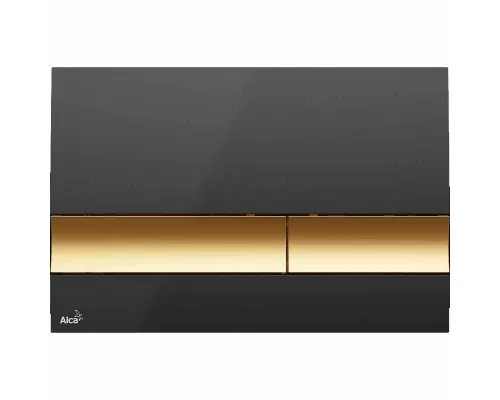 Заказать Клавиша смыва Alcaplast Basic M1728-5 Черная Золотая в магазине сантехники Santeh-Crystal.ru