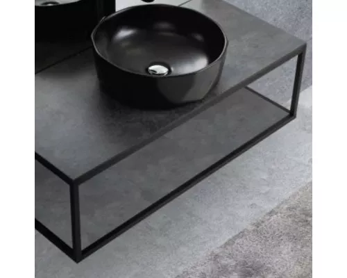 Заказать Полка для консоли под раковину Cezares Cadro 100 CADRO-100-MENS-NERO Черная матовая в магазине сантехники Santeh-Crystal.ru