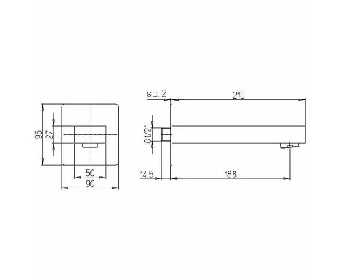 Купить Излив для смесителя Paini Dax-R 84PZ430R Черный матовый в магазине сантехники Santeh-Crystal.ru