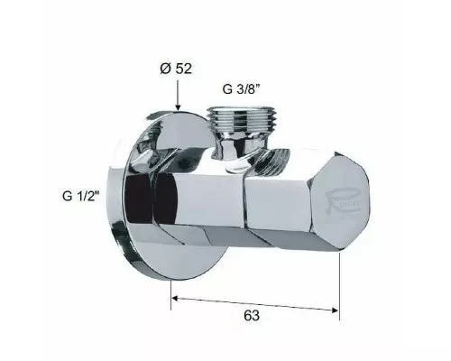 Заказать Запорный вентиль Remer 128E1238 Хром в магазине сантехники Santeh-Crystal.ru