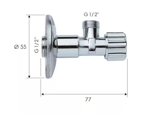 Заказать Запорный вентиль Remer 1171212 Хром в магазине сантехники Santeh-Crystal.ru