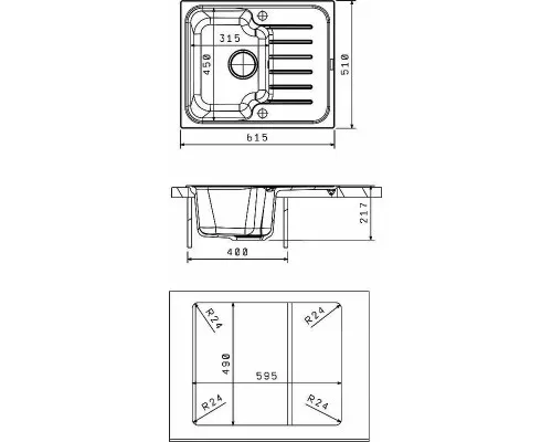 Заказать Кухонная мойка Florentina Таис-615 20.235.A0615.305 Грей в магазине сантехники Santeh-Crystal.ru