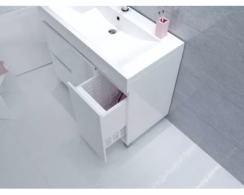 Заказать Тумба под раковину 1MarKa Cube 100Н У79527 Белый глянец в магазине сантехники Santeh-Crystal.ru