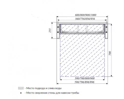 Заказать Тумба под раковину 1MarKa Grunge Loft 60П Ц0000001580 подвесная Дуб вотан в магазине сантехники Santeh-Crystal.ru