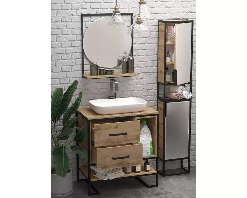 Купить Зеркало 1MarKa Grunge Loft 60П Ц0000007991 Дуб Вотан в магазине сантехники Santeh-Crystal.ru
