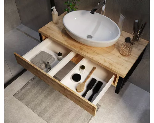 Купить Тумба под раковину 1MarKa Grunge Loft 70П Ц0000015940 подвесная Дуб Вотан в магазине сантехники Santeh-Crystal.ru