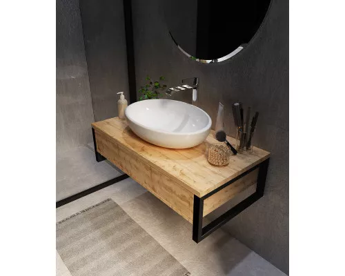 Купить Тумба под раковину 1MarKa Grunge Loft 70П Ц0000015940 подвесная Дуб Вотан в магазине сантехники Santeh-Crystal.ru