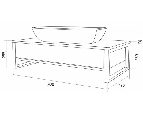 Заказать Тумба под раковину 1MarKa Grunge Loft 70П Ц0000015941 подвесная Дуб Намибия в магазине сантехники Santeh-Crystal.ru