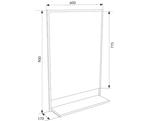Приобрести Зеркало 1MarKa Grunge Loft 60П Ц0000007990 Черное в магазине сантехники Santeh-Crystal.ru