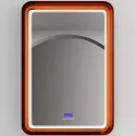 Зеркало Abber Kristall 55 AT6701Opal с подсветкой Коричневое с сенсорным выключателем с часами