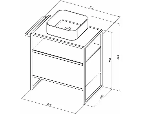 Приобрести Тумба под раковину Allen Brau Priority 70 1.31001.AM Антрацит матовый в магазине сантехники Santeh-Crystal.ru