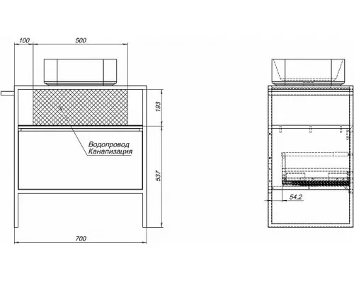 Приобрести Тумба под раковину Allen Brau Priority 70 1.31001.AM Антрацит матовый в магазине сантехники Santeh-Crystal.ru