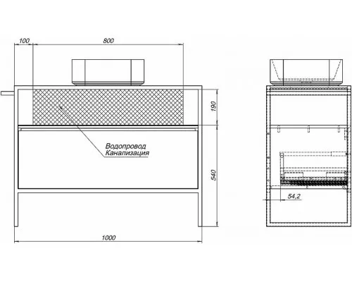 Купить Тумба под раковину Allen Brau Priority 100 1.31003.AM Антрацит матовый в магазине сантехники Santeh-Crystal.ru
