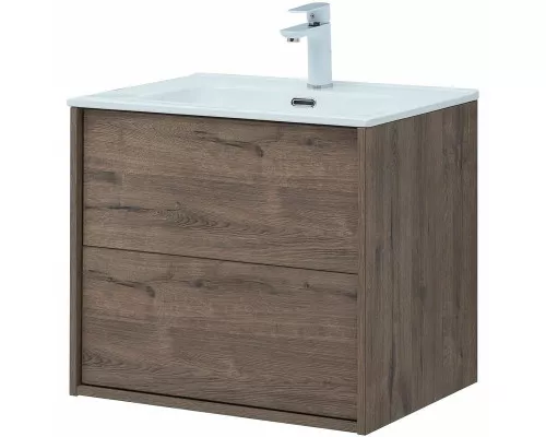 Купить Тумба под раковину Aquanet Lino 60 Flat 287541 подвесная Дуб Веллингтон в магазине сантехники Santeh-Crystal.ru
