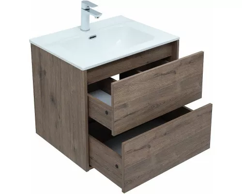 Купить Тумба под раковину Aquanet Lino 60 Flat 287541 подвесная Дуб Веллингтон в магазине сантехники Santeh-Crystal.ru