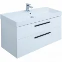 Тумба под раковину Aquanet Nova 100 249922 подвесная Белая глянцевая