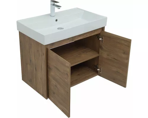 Купить Тумба под раковину Aquanet Nova Lite 75 298852 подвесная Дуб рустикальный в магазине сантехники Santeh-Crystal.ru