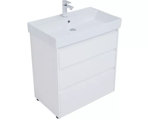 Приобрести Тумба под раковину Aquanet Nova Lite 75 302472 Белый глянец в магазине сантехники Santeh-Crystal.ru