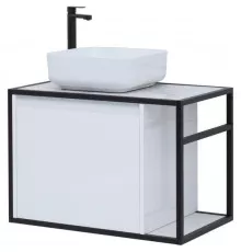 Тумба под раковину Aquanet Nova Lite Loft 75L 261650 подвесная Белый глянец