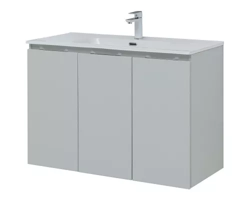 Купить Тумба под раковину Aquanet Алвита New 100 277532 подвесная Серая матовая в магазине сантехники Santeh-Crystal.ru