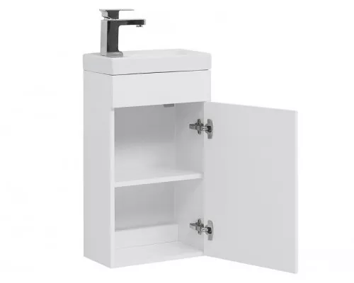 Купить Тумба с раковиной Aquanet Нота 40 R 254037 подвесная Белая в магазине сантехники Santeh-Crystal.ru