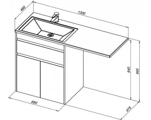 Заказать Тумба под раковину Aquanet Токио 130 237746 Белая в магазине сантехники Santeh-Crystal.ru