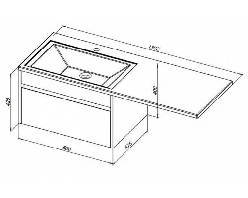 Купить Тумба под раковину Aquanet Токио 130 236917 подвесная Белая в магазине сантехники Santeh-Crystal.ru