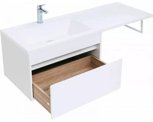 Заказать Тумба с раковиной Aquanet Токио 130 L 239217 подвесная Белая в магазине сантехники Santeh-Crystal.ru