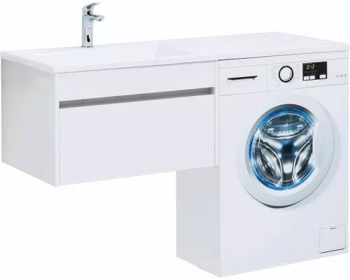 Заказать Тумба с раковиной Aquanet Токио 130 L 239217 подвесная Белая в магазине сантехники Santeh-Crystal.ru