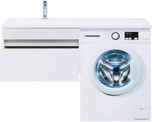 Заказать Тумба с раковиной Aquanet Токио 130 L 239217 подвесная Белая в магазине сантехники Santeh-Crystal.ru