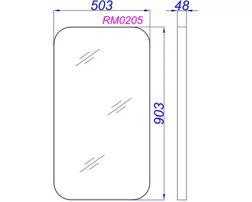 Заказать Зеркало Aqwella RM 50 RM0205BLK Черное в магазине сантехники Santeh-Crystal.ru