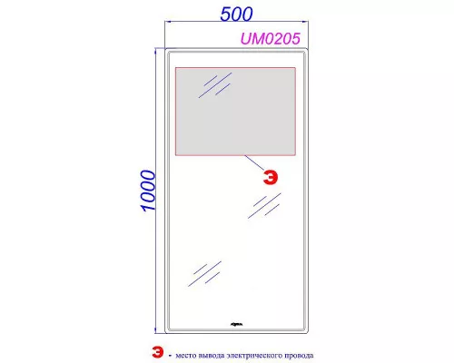 Купить Зеркало Aqwella UM 50 UM0205 с подсветкой с сенсорным выключателем в магазине сантехники Santeh-Crystal.ru