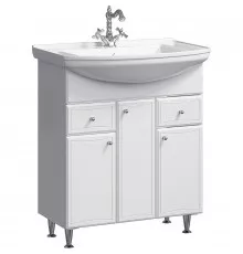 Тумба под раковину Aqwella Барселона 75 BA0107K с бельевой корзиной Белая