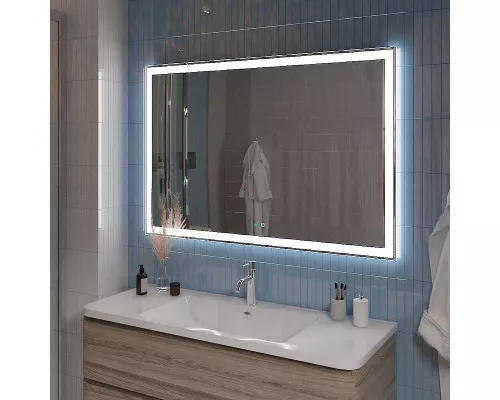 Приобрести Зеркало BelBagno 120 SPC-GRT-1200-800-LED-TCH-SND с подсветкой с голосовым управлением и подогревом в магазине сантехники Santeh-Crystal.ru