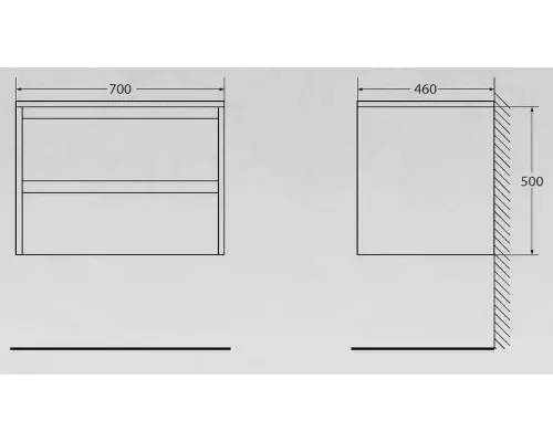 Купить Тумба под раковину BelBagno Kraft 70 KRAFT-700-2C-SO-BO подвесная Bianco Opaco в магазине сантехники Santeh-Crystal.ru