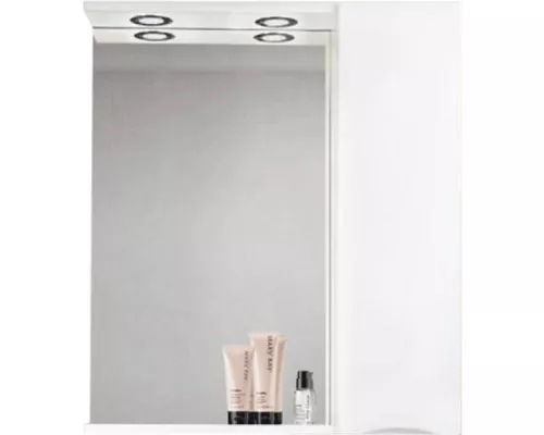 Приобрести Зеркало со шкафом BelBagno MARINO-SPC-800/750-1A-BL-P-R 80 с подсветкой Bianco Lucido в магазине сантехники Santeh-Crystal.ru